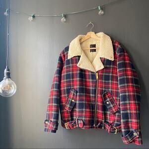 Joyrich Plaid Sherpa Wool Jacket Sz Medium